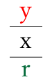 y、x、rの順